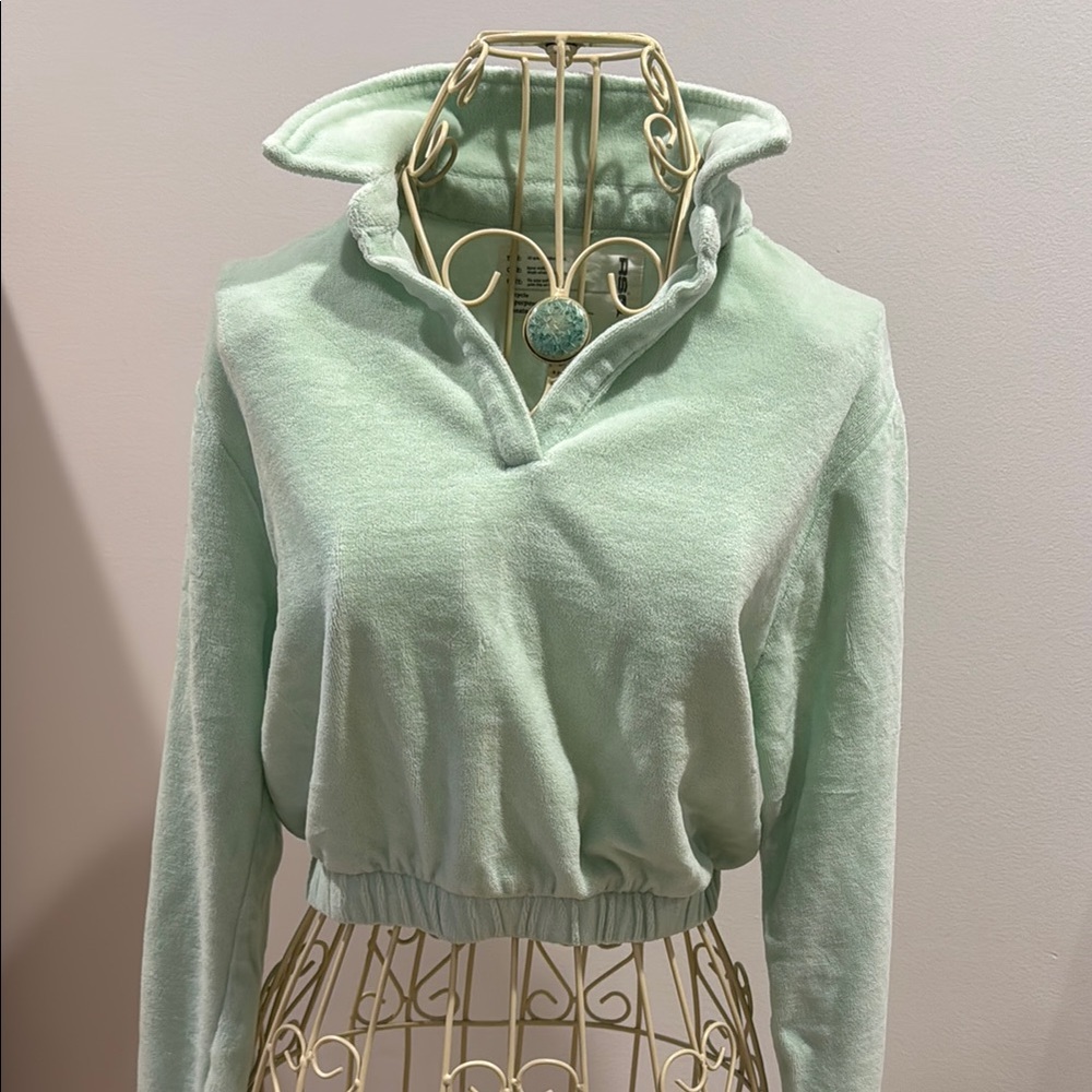 Mint Green Collared Pullover